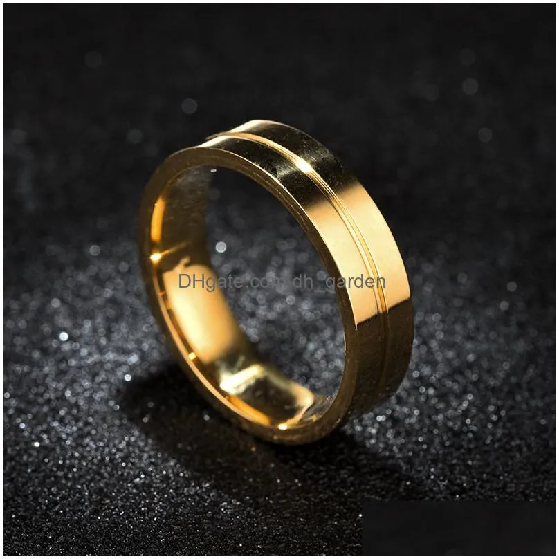 With Side Stones Update Gold Couple Diamond Stone Wedding Ring Bands For Women Men Love Stainless Steel Engagement Cz Promi Dhgarden Dhzbf