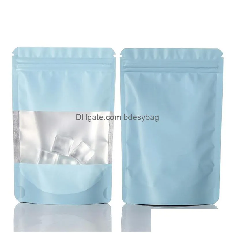 Storage Bags Aluminium Foil Stand Up Pouches With Frosted Window Self Seal Bags Tea Nuts Grains Packaging Storage Gift Bag Lx4048 Drop Dhea3