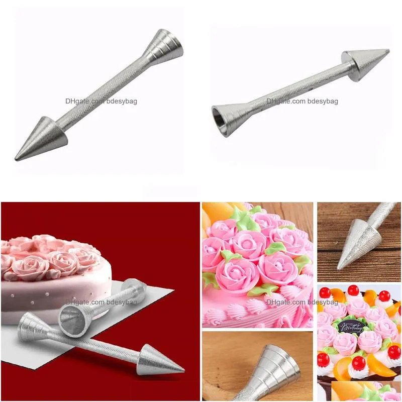 Cake Tools Aluminum Alloy Sticks Dessert Kitchen Accessories Needle Cone Holder Cake Tools Baking Decor Stick Pi Lx4970 Drop Delivery Dhnnb