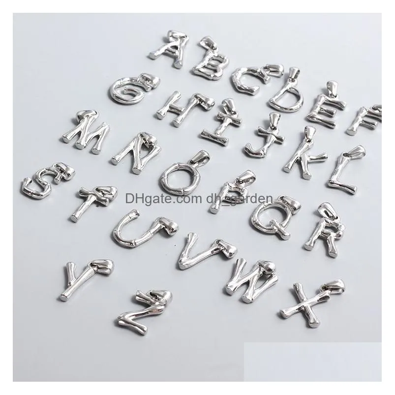 Pendant Necklaces Stainless Steel 26 Alphabet Initial Letter Pendant Gold Sier Plated Non Tarnish Charms For Jewelry Making Dhgarden Dh5Xg