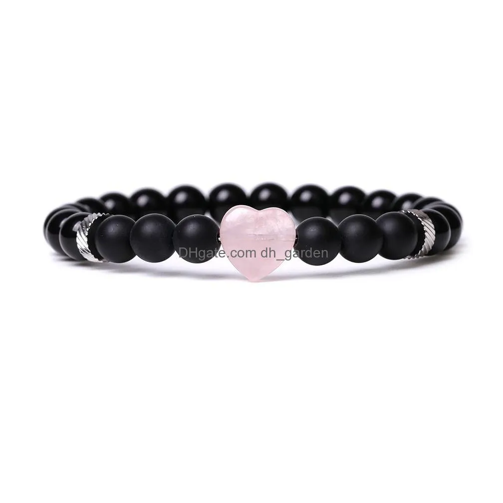 Chain Natural Stone Love Charm Gemstone Beaded Elastic Bracelet For Men Women Couple Fashion Jewelry Drop Delivery Jewelry B Dhgarden Dhlhs