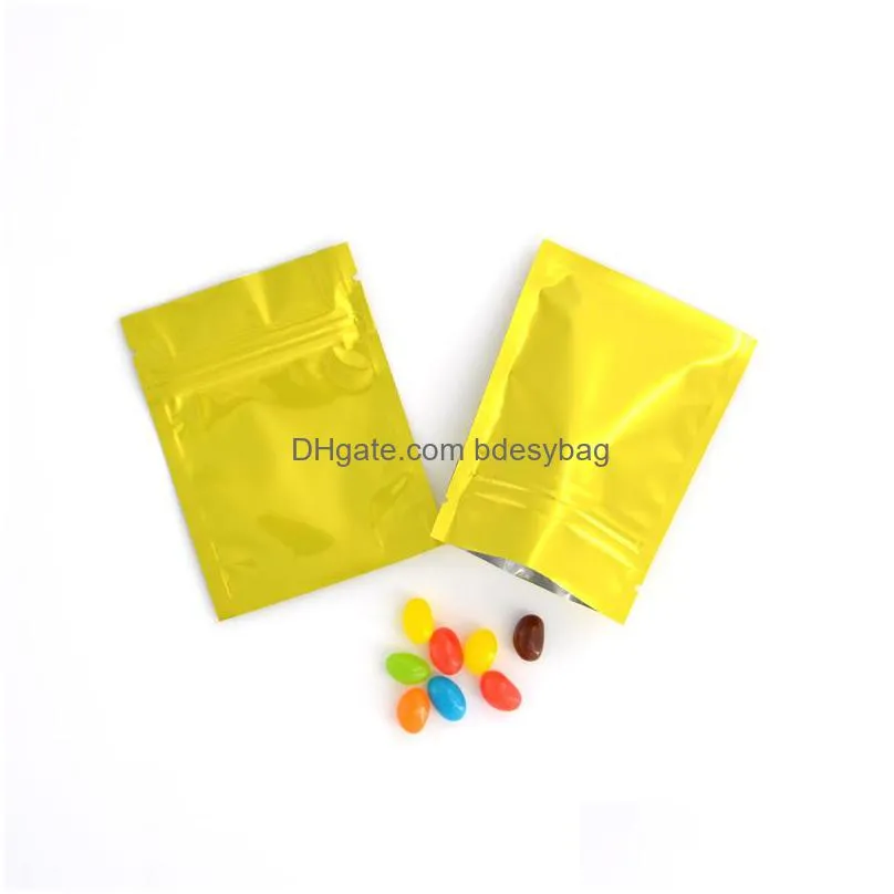 Storage Bags Self Sealing Aluminum Foil Mylar Bag Heat Sealable Bags Smell Proof Pouch Long Term Storage With Tear Notches For Candy T Dhqr8