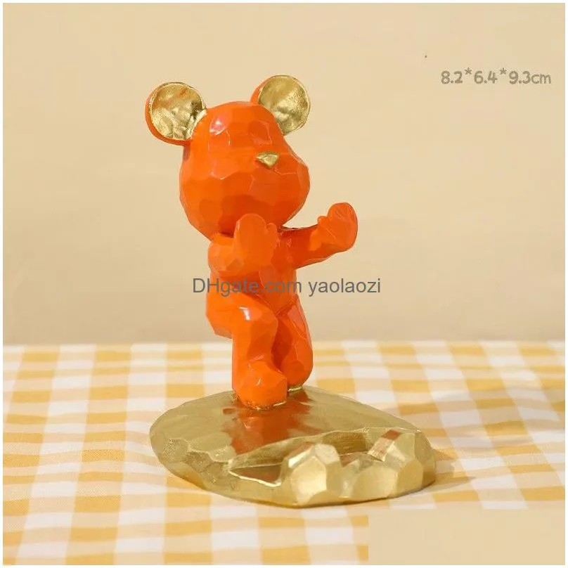 creative bear mobile phone holder desk bedside home office lazy person holder living room porch decoration