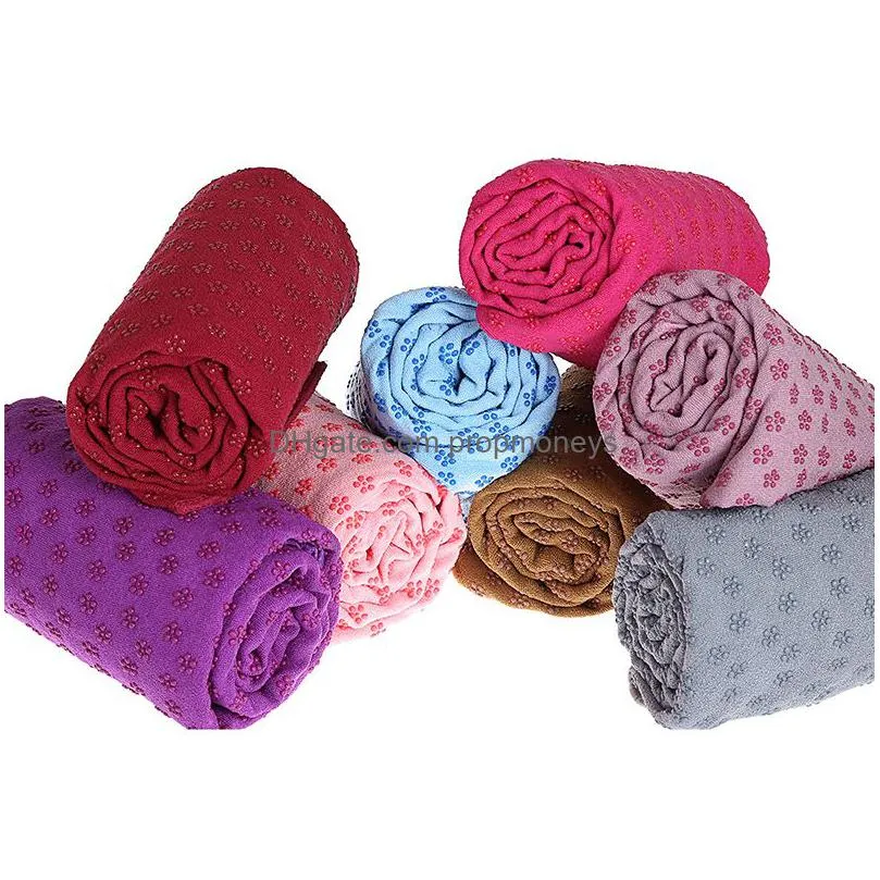 Towels & Robes Micro Fiber Antislip Yoga Mat Towel Soft Skidproof Fitness Blanket 183X63Cm Drop Delivery Baby, Kids Maternity Bath Sho Dhp2Q