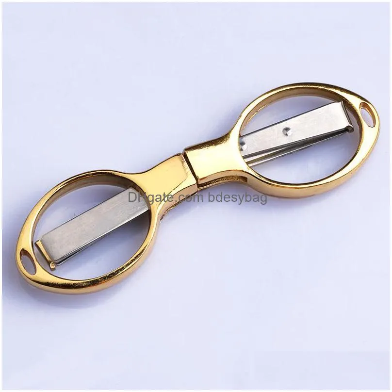 Kitchen Scissors Mtifunctional Folding Stainless Steel Fishing Scissors Travel Portable For Sewing Tools Gold Lx4788 Drop Delivery Hom Dhic7