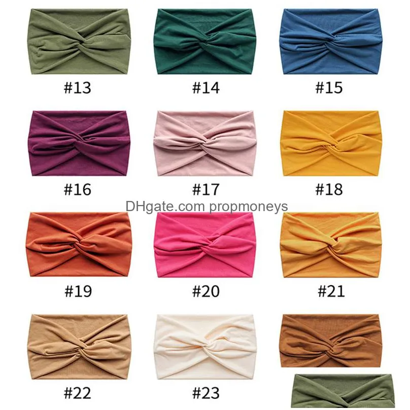 Hair Accessories Fashion Women Yoga Headbands Head Wrap Hair Band Elastic Wide Cross Turban Stretchy Girl Ladies Gym Sport Simple Plai Dh1Qn