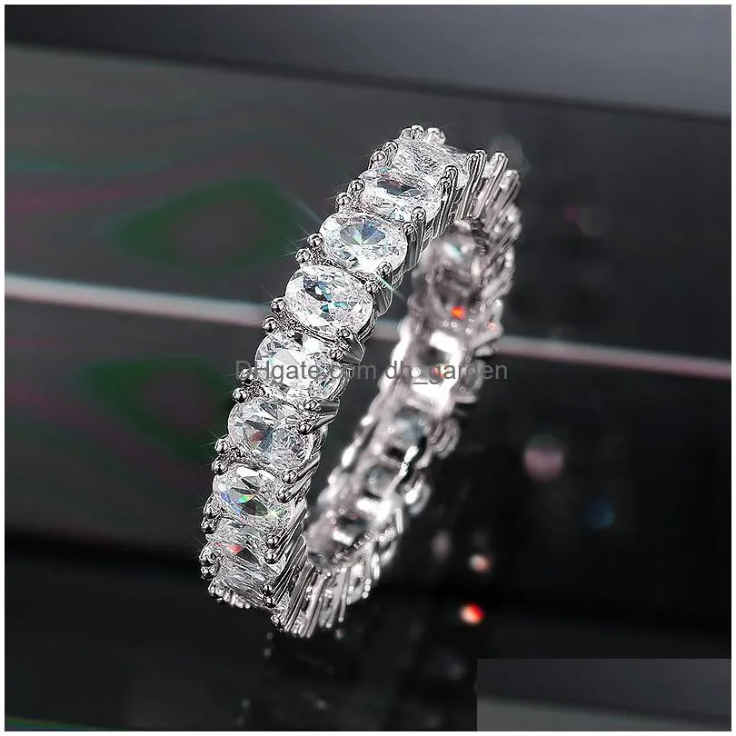 Band Rings Water Drop Heart Zircon Diamond Rings Women Bridesmaid Fl Crystal Engagement Wedding Ring Gift Fine Jewelry Will Dhgarden Dhtvj