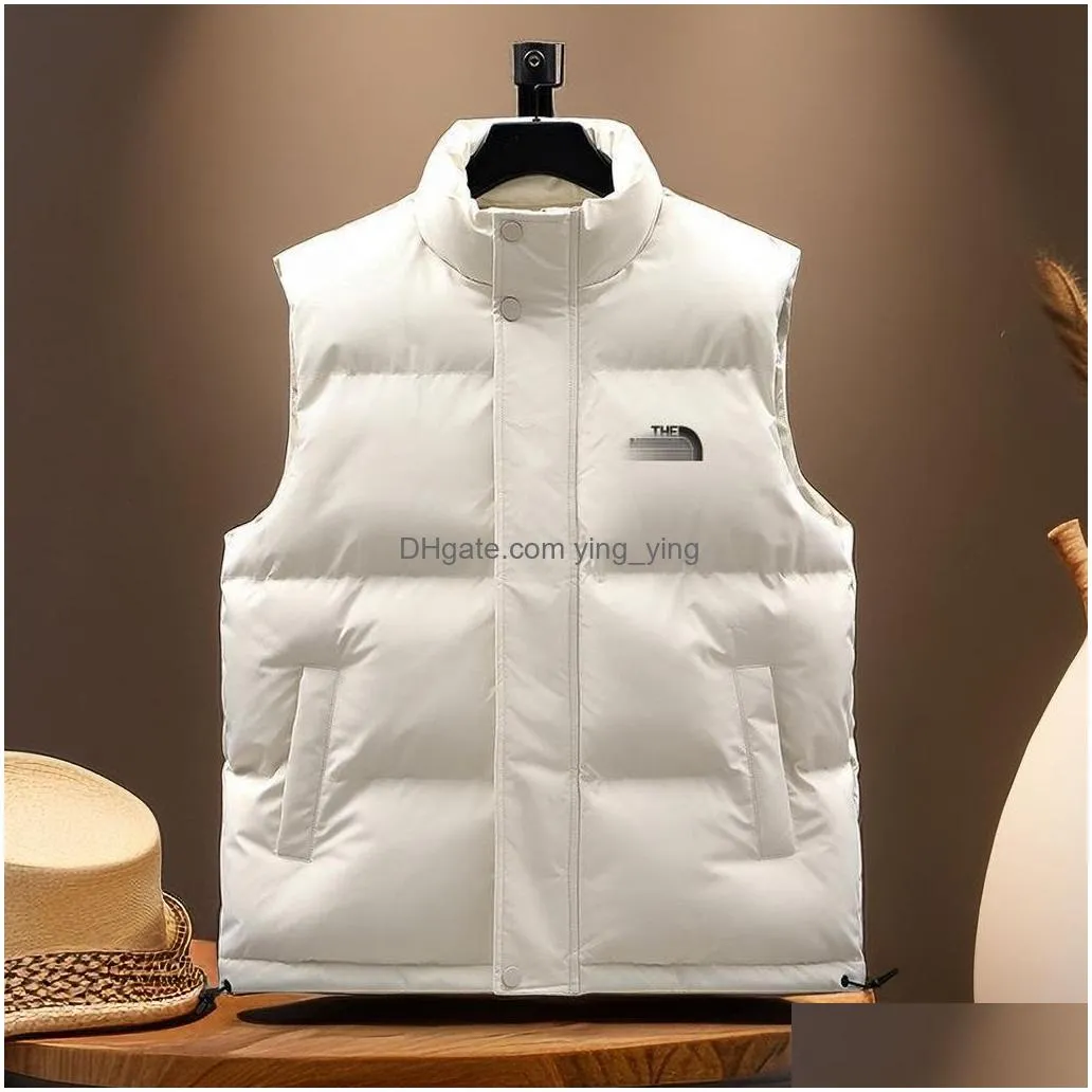 mens winter vest cotton jacket thickened insulation outdoor sports coat womens solid color vest sleeveless jacket