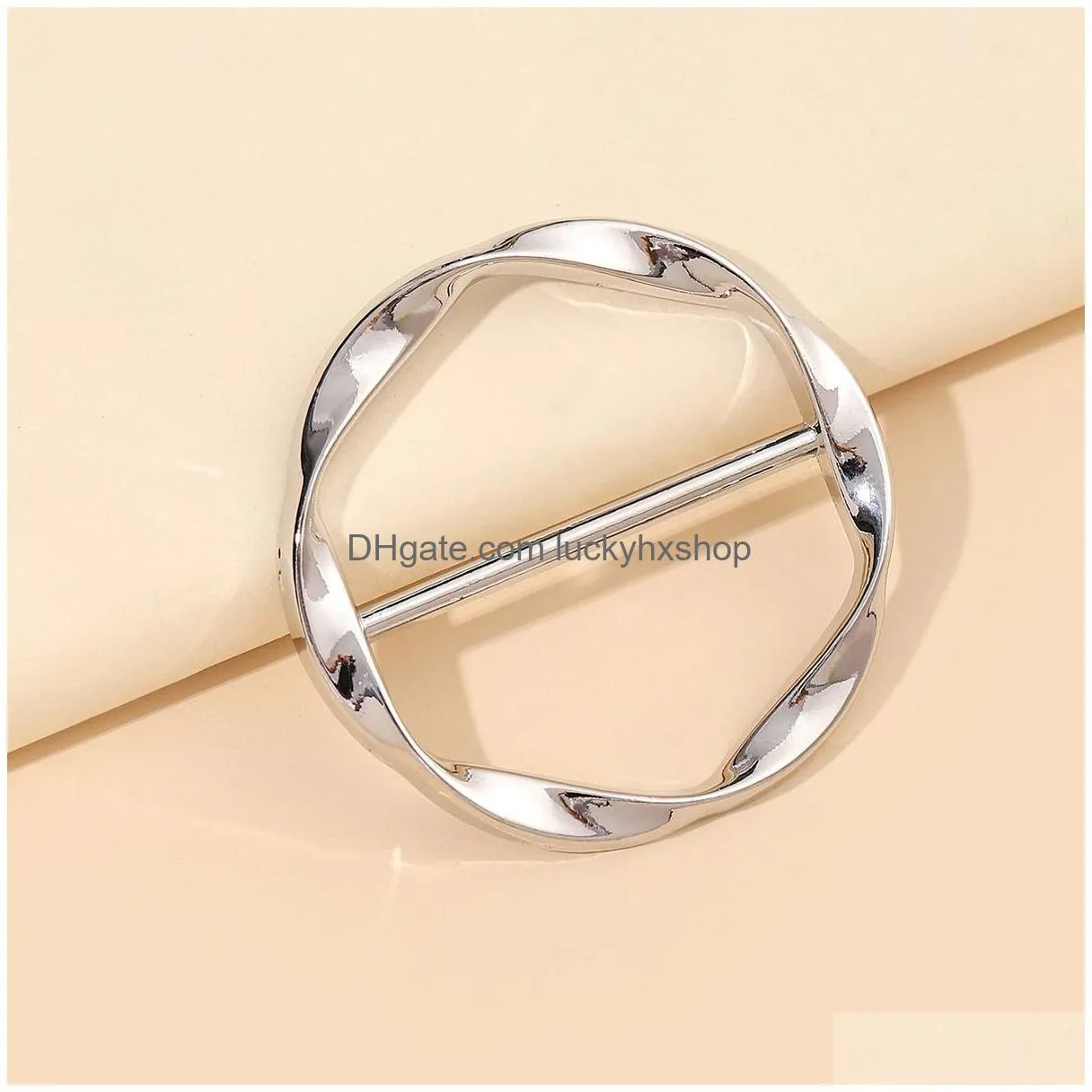 high quality silk scarf ring clip t-shirt tie clips for women fashion metal round circle clip buckle clothing ring