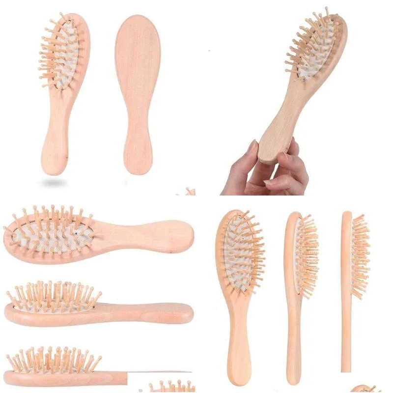 bamboo bristles detangling wooden hair brush wet or dry oval hairbrush for women men rre14820