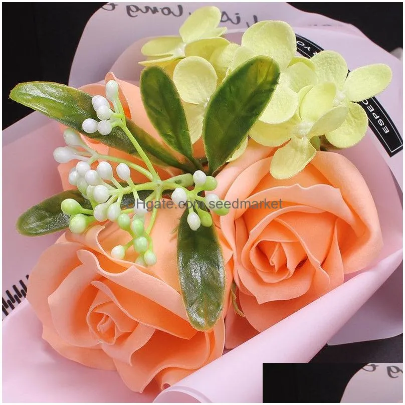 mothers day gift 3pcs soap rose flower bouquet sets birthday valentines day mothers days gift for girl