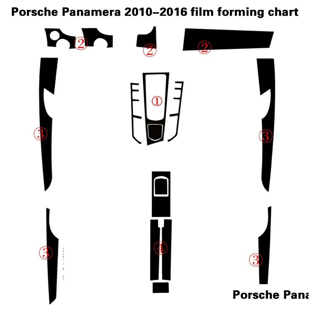 For Porsche Panamera 20102016 Interior Central Control Panel Door Handle Carbon Fiber Stickers Decals Car styling Accessorie8215938