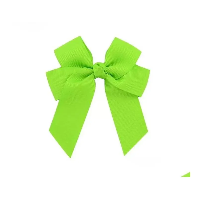 mix colors bowknot high quality solid grosgrain ribbons cheer bow with alligator hair clip boutique kids hair accessories hairpin