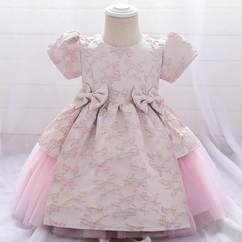 2021 Summer White Ceremony Dress Girl Beading 1st Birthday Dress For Baby Girl Elegant Princess Dresses Party Christening1