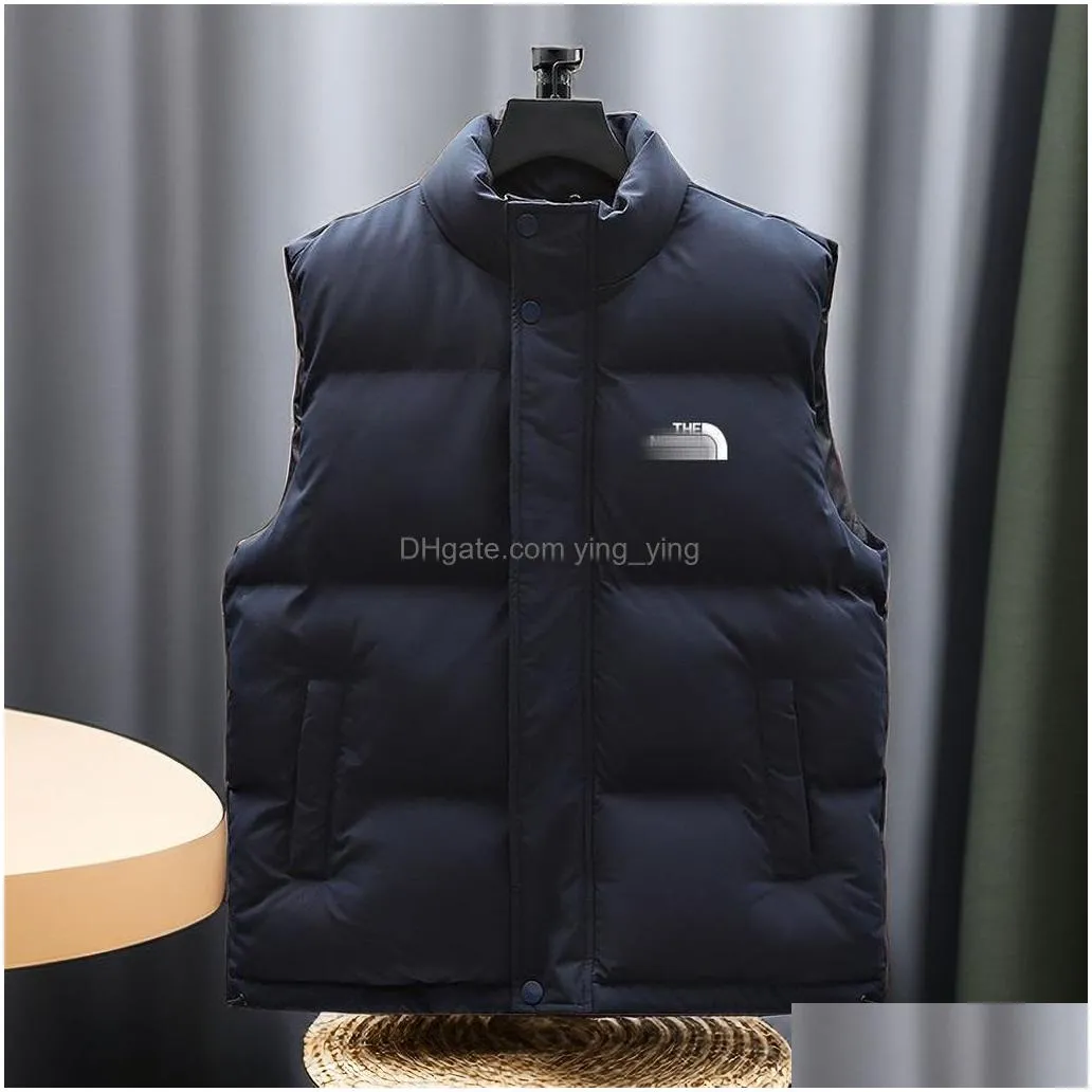 mens winter vest cotton jacket thickened insulation outdoor sports coat womens solid color vest sleeveless jacket