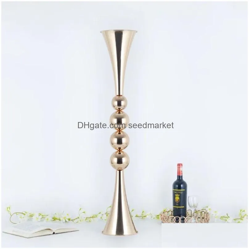 gold vases metal wedding centerpieces event flower road lead home el decoration 10 pcs/ lot