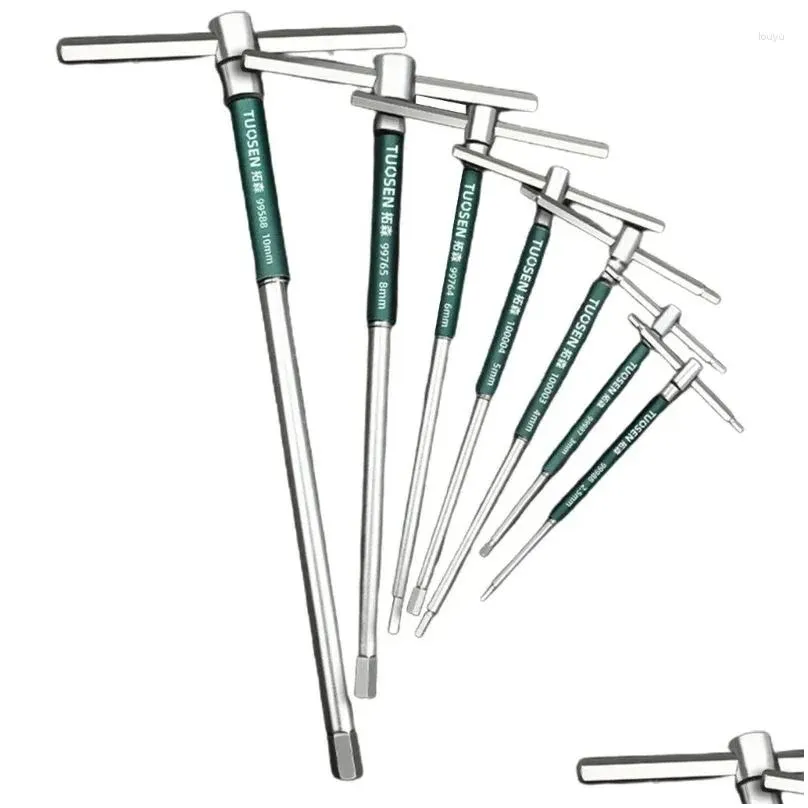 Type 2.5/3/4/5/6/8/10mm Torx Screwdriver Allen Hex Wrench Chrome Spanner T-shaped Hand Tool Extended T-Socket Car Tools