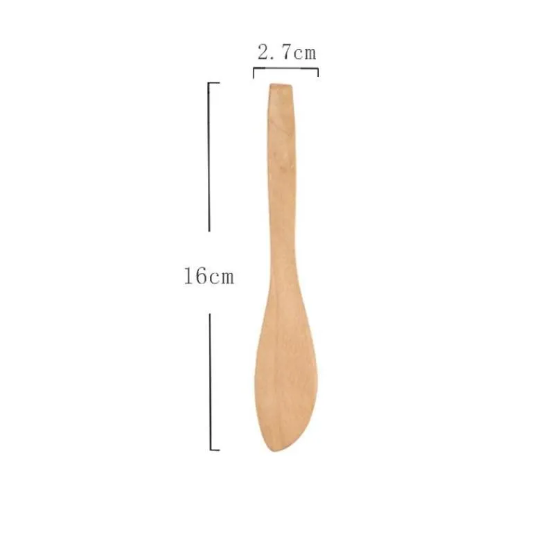 Cheese Tools Wholesale Wooden Butter Knife Dumpling Cream Knives Dessert Cheese Jam Spreader Tools Wood Cutlery For Kitchen Sn5316 Dro Dhkw4