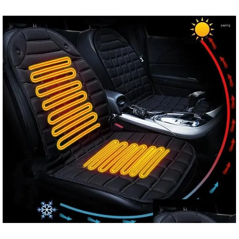 Car Seat Covers 2pcs 12V Heated Cushion Cover Heater Warmer Winter Household Driver Cushions Mats