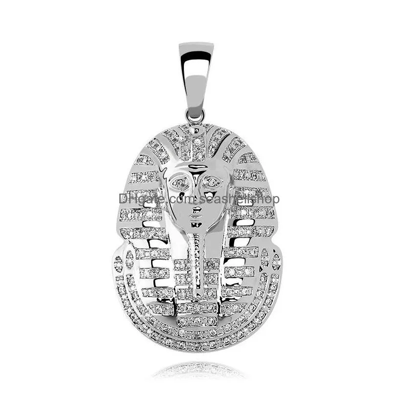 highquality hip hop iced out egyptian pharaoh pendant necklaces gold silver color long link chains for men jewelry4231888