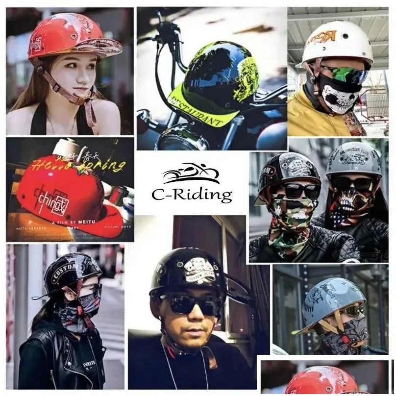 Motorcycle Helmets Retro Ultralight Helmet Motorbike Scooter Cycling Adult Casco Moto Safety Half Face Baseball Cap