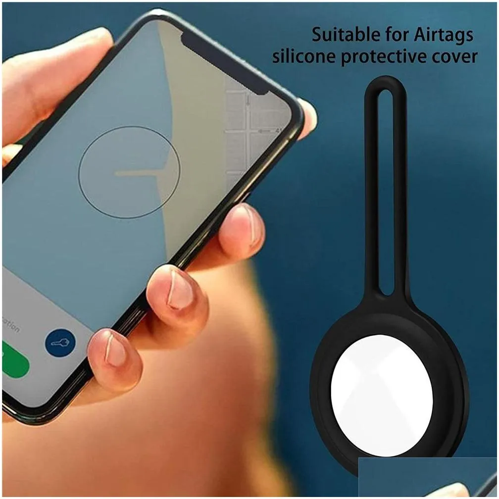  soft silicone cover cases for airtag anti lost protective skin anti-scratch wireless tracker finder loop protector ewf6730