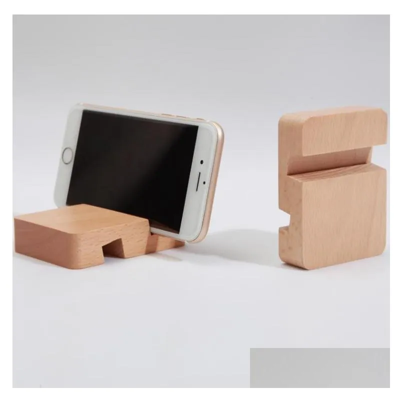 Storage Holders & Racks 100Pcs Beech Wood Phone Stand Holder For 6 6S 7 Plus Mobile Phone-Stand Wooden Stands Holders Sn5311 Drop Deli Dhgvy