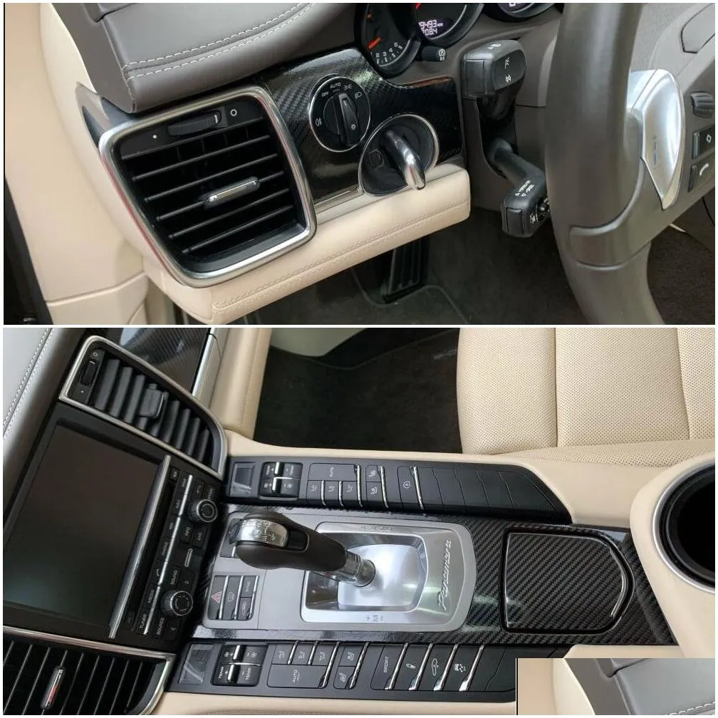 For Porsche Panamera 20102016 Interior Central Control Panel Door Handle Carbon Fiber Stickers Decals Car styling Accessorie8215938