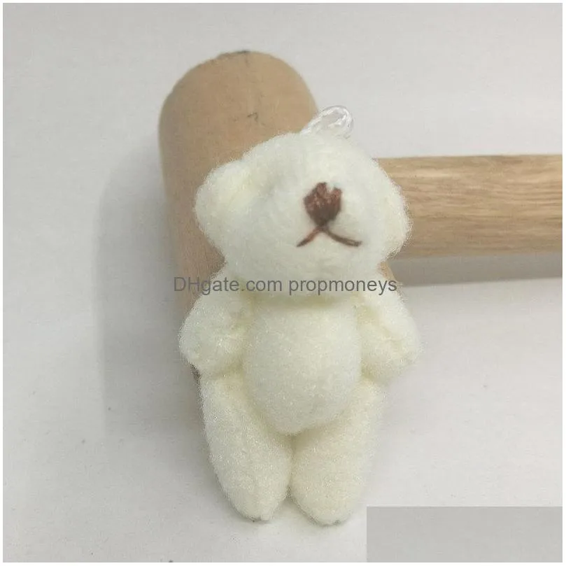 whole 60pcs kawaii small joint teddy bears stuffed plush 4 5cm toy teddy-bear mini bear ted bears plush toys wedding gift 2010331z