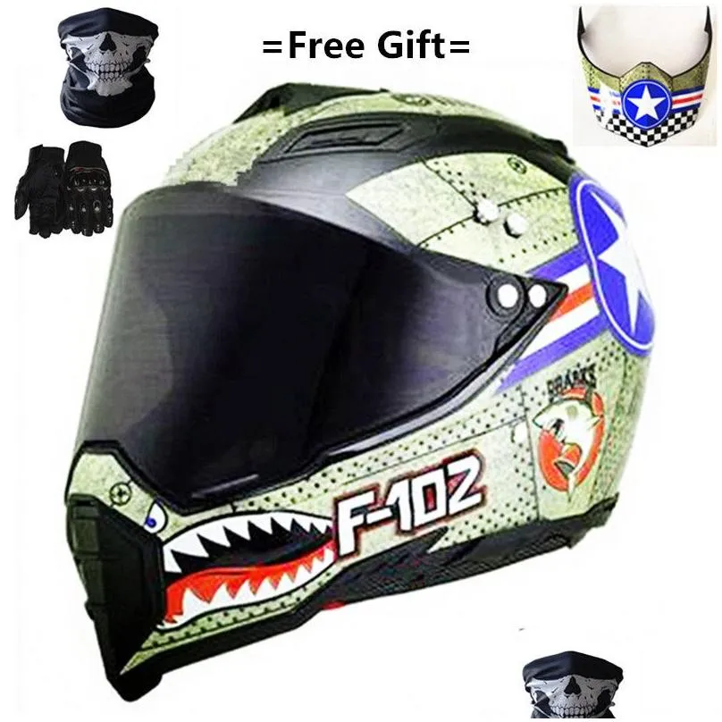 Mate black Dual Sport Off Road Motorcycle helmet Dirt Bike ATV D.O.T certified (M, Blue) full face casco for moto sport1