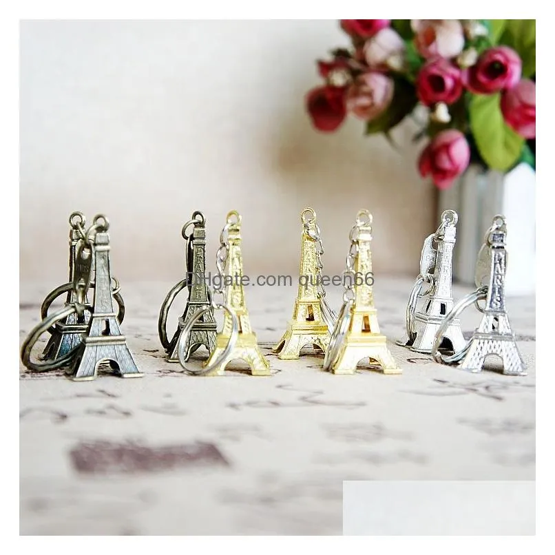 eiffel tower keychain 3 color creative souvenirs tower pendant vintage key ring gifts retro classic home decoration