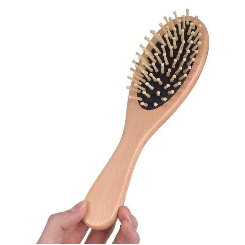 bamboo bristles detangling wooden hair brush wet or dry oval hairbrush for women men rre14820