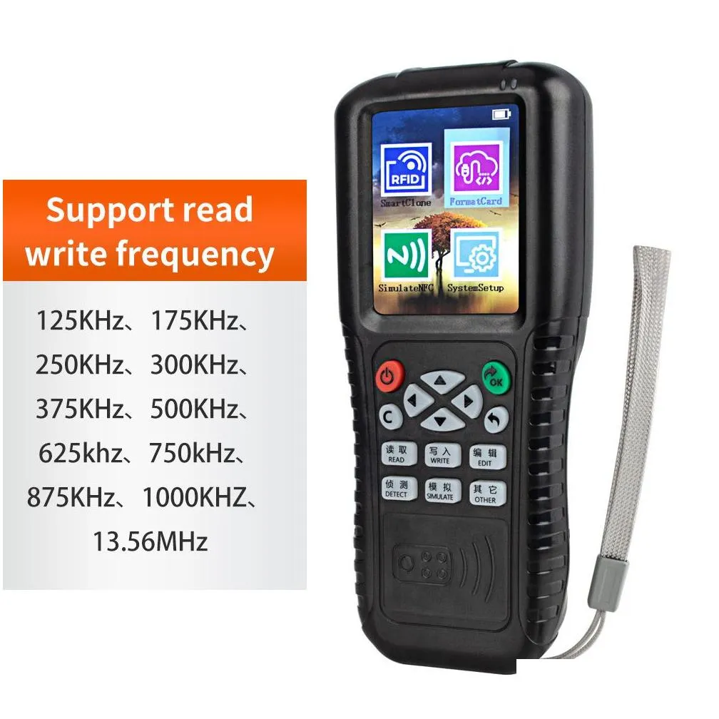 10 frequency nfcsmart card reader writer rfid copier 125khz 13.56mhz usb fob programmer copy encrypted key