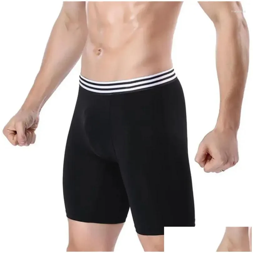 Motorcycle Apparel Ice Silk Underwear Soft Fashion Lengthen Boxing Sports Mens Shorts Anti-wear Legs Major Men