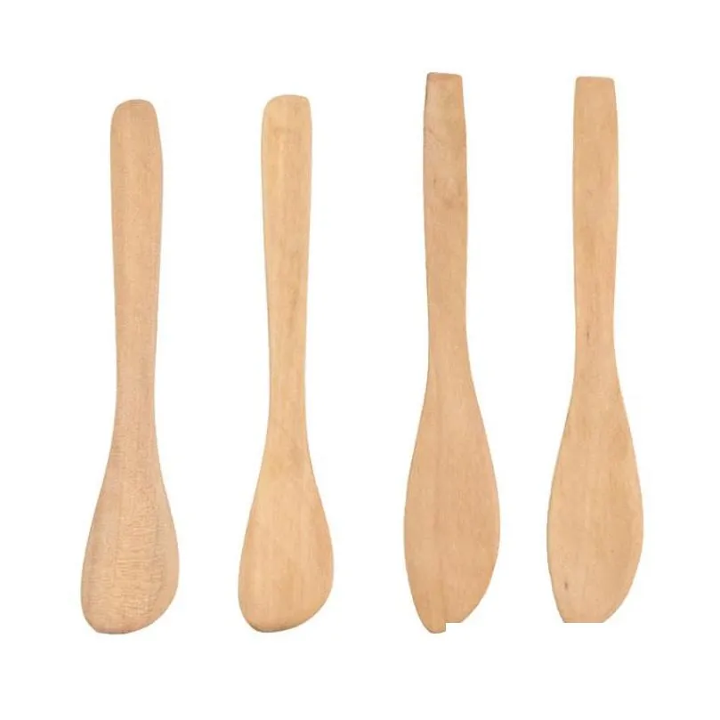 Cheese Tools Wholesale Wooden Butter Knife Dumpling Cream Knives Dessert Cheese Jam Spreader Tools Wood Cutlery For Kitchen Sn5316 Dro Dhkw4