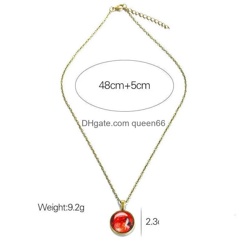 starry sky necklace solar system universe necklace glass ball pendant time gem luminous necklace for christmas gift