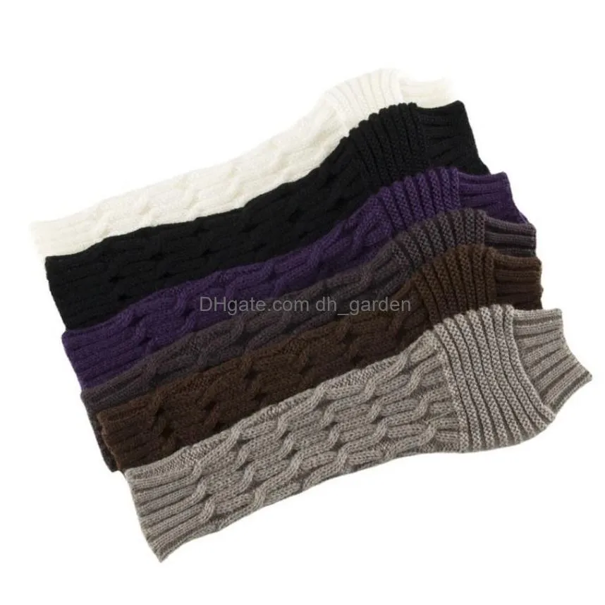 Fingerless Gloves Long Winter Warm Gloves Cuff Knitted Half-Finger Arm Ers Fingerless Mittens Wrist Sleeves Warmers For Wome Dhgarden Dhs4Z