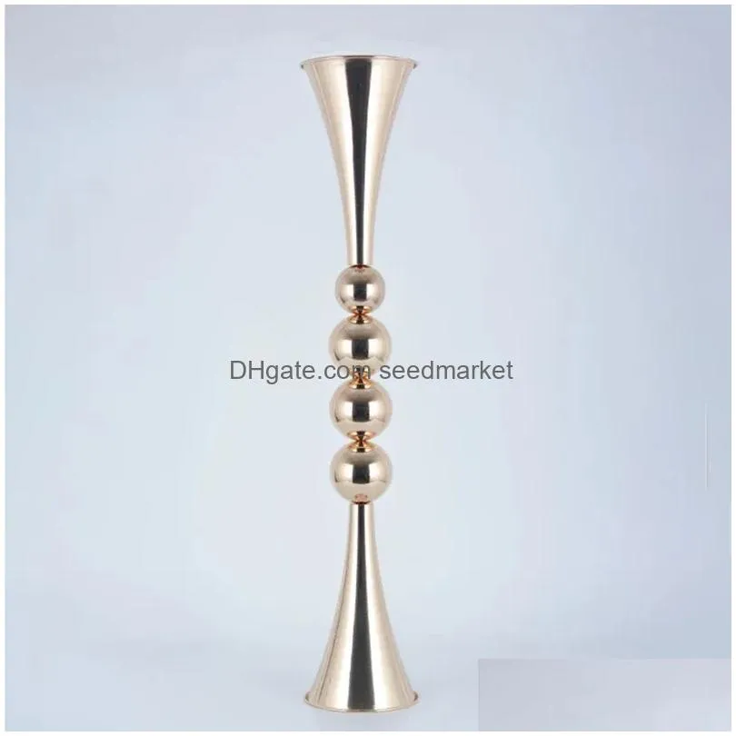 gold vases metal wedding centerpieces event flower road lead home el decoration 10 pcs/ lot