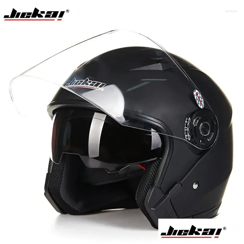 Motorcycle Helmets Double Lens Electric Bicycle Helmet Four Seasons DoubleLenses Racing Half Motorbike Medio Casco