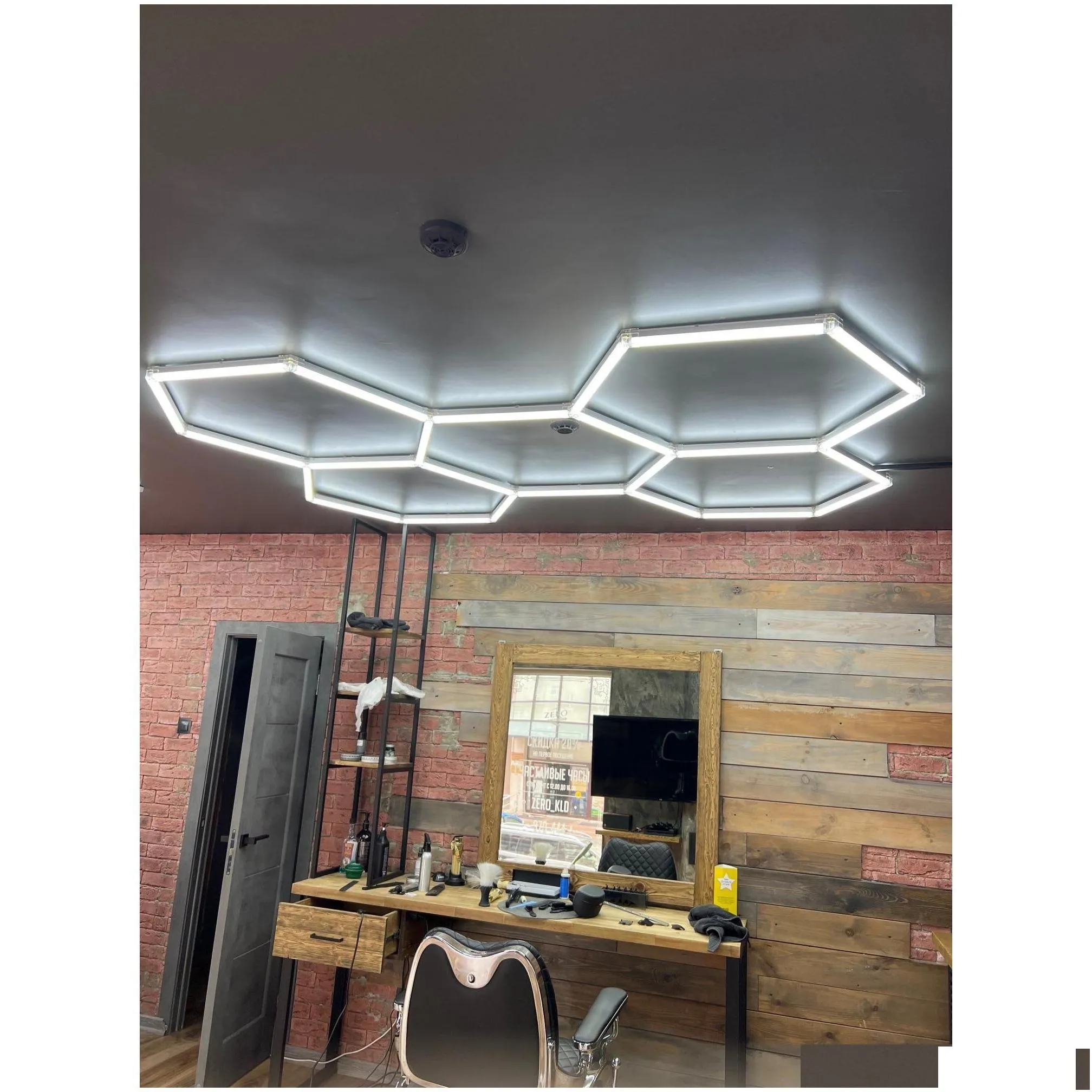 Light Bars Working Lights 2.1X Factory Supplier High Quality 6500K Hexagon Garage For The Car Showroom Detailing Barber Shop Drop Deli