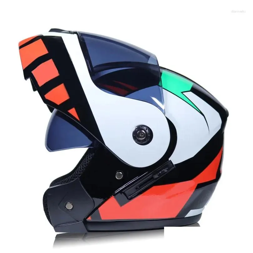 Motorcycle Helmets 2023 Est Helmet Motorbike Modular Dual Lens Motocross Moto Flip Up Casco Capacete Casque S M L XL