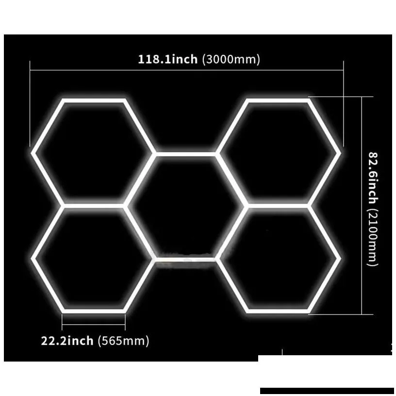 Light Bars Working Lights 2.1X Factory Supplier High Quality 6500K Hexagon Garage For The Car Showroom Detailing Barber Shop Drop Deli