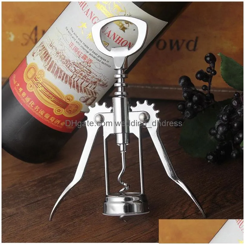 wine opener bottle opener stainless steel metal strong pressure wing corkscrew grape opener kitchen dining bar accesssory straight