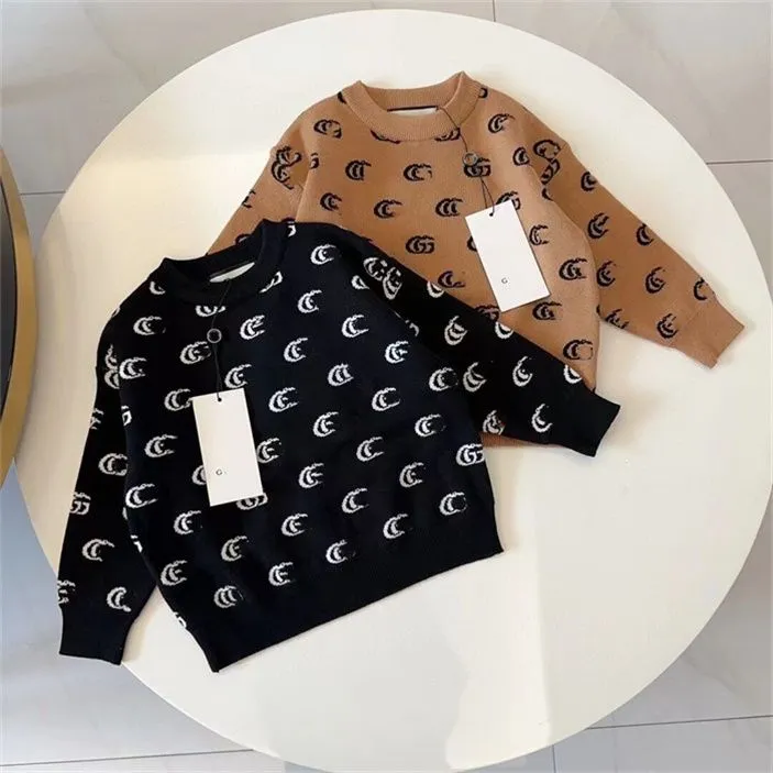 New autumn and winter designer sewing children`s pullover fashion casual sweater high quality children`s two-piece set Size 90cm-150cm