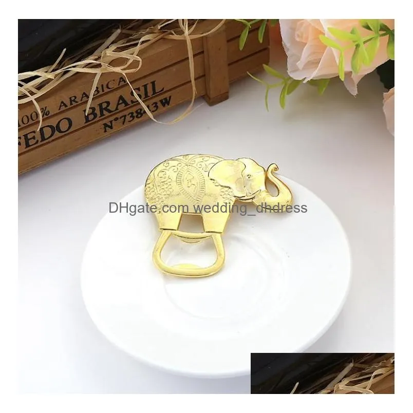 openers gold wedding favors and gift lucky golden elephant wine bottle opener wholesale ship fy3763 0629
