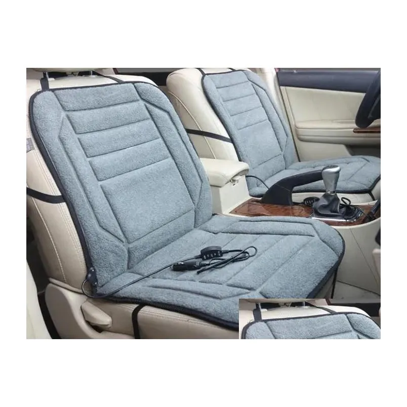 Car Seat Covers Rete 12V Warm Heating Universal Fit SUV Sedans Chair Pad Cushion Short Plush Lint For Winter