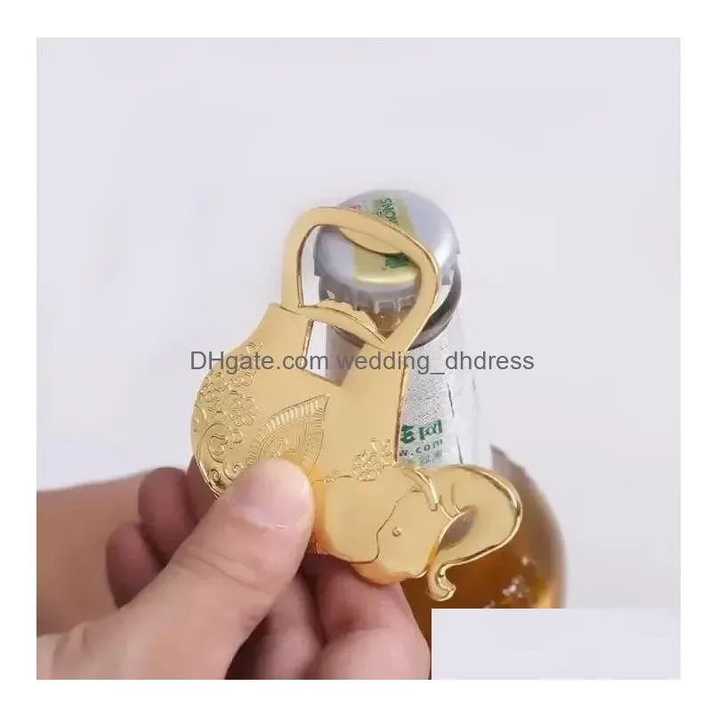 gold wedding favors and gift lucky golden elephant wine bottle opener wholesale