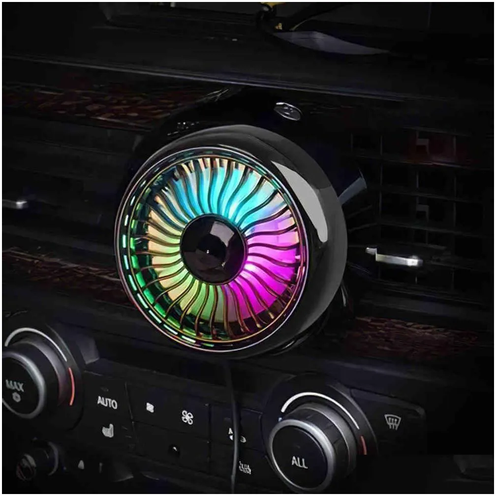 2021 Summer New Multi-function USB with Color-changing Air Conditioning Fan Car Decoration Automotive Supplies
