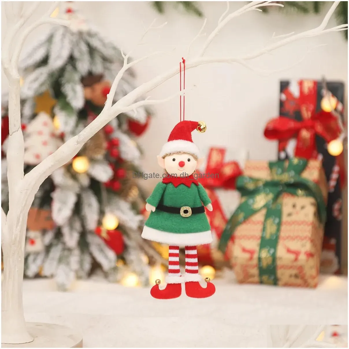 Christmas Decorations Cartoon Couple Elf Doll Pendant Christmas Tree Hanging Merry Decorations Festive Party Ornaments Xmas Dhgarden Dhjcv