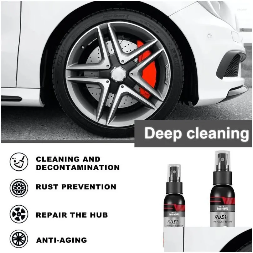 Car Wash Solutions 30ML/100ML Maintenance Iron Powder Cleaning Rust Remover Spray Metal Surface Chrome Paint Multi Purpose Cleaner